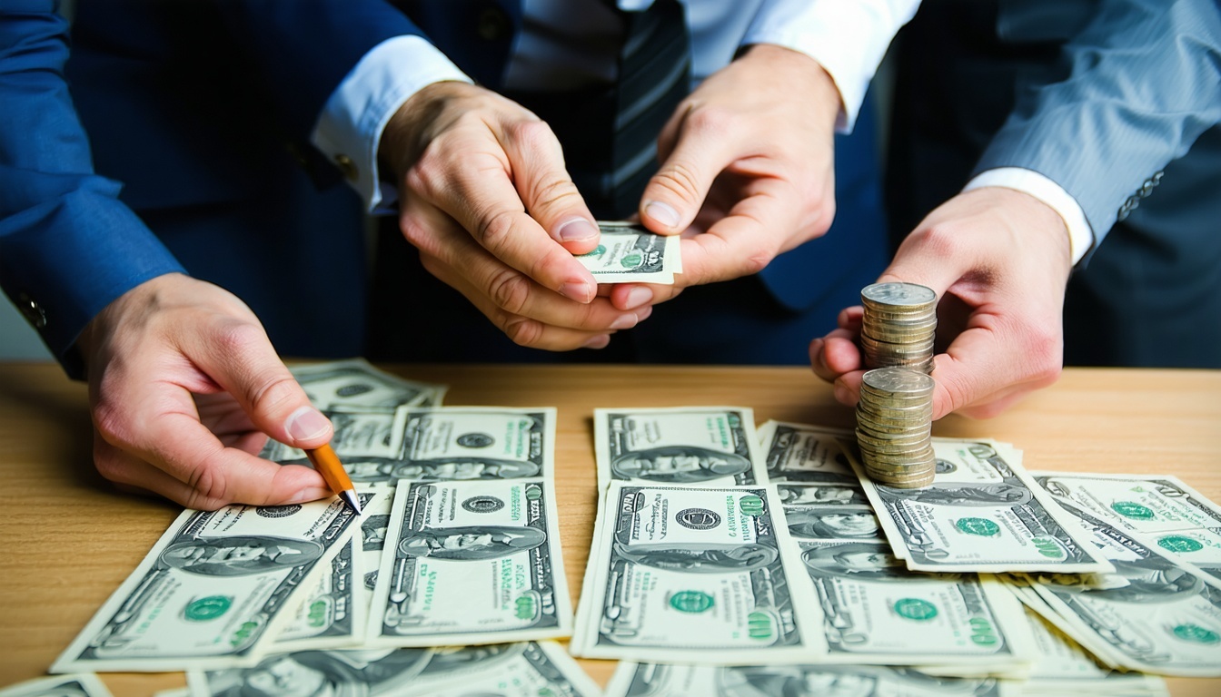 Business team saving money with digital tools